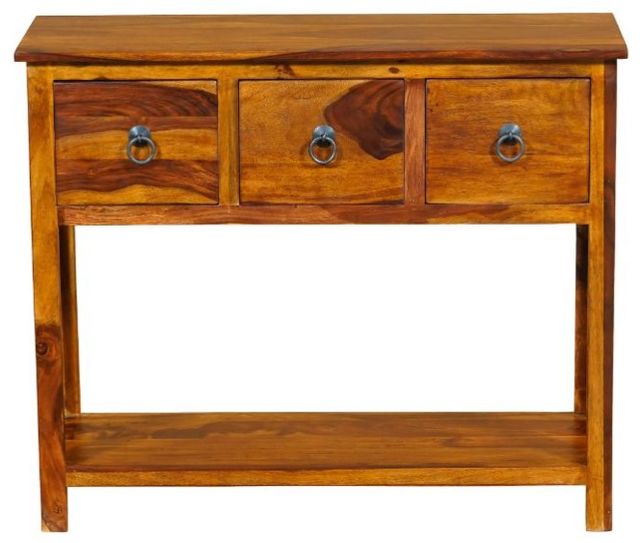 Jaipur Furniture Ganga Brown 3-Drawer Console Table-0