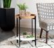 Coaster® Adhvik Natural Round Accent Table with Marble Shelf and Black Metal Frame -1