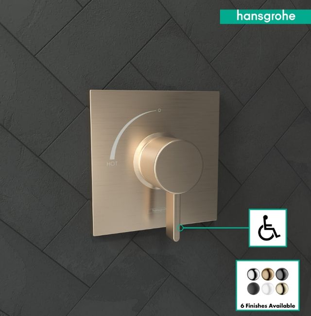 Hansgrohe Ecostat Square Brushed Bronze Pressure Balance Trim-3