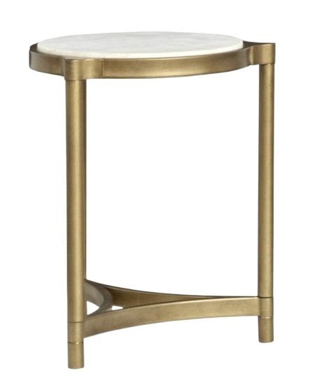 Magnussen Home® Cassidy Volakas Classic Round Accent Table with Aged Brass Base-2
