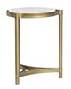 Magnussen Home® Cassidy Volakas Classic Round Accent Table with Aged Brass Base-2