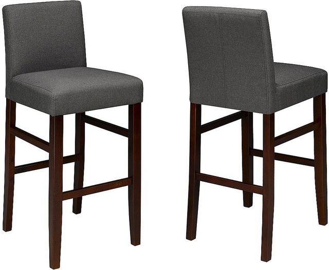 Brassex Inc. 2-Piece Brown/Dark Grey 24'' Counter Stool Set-2