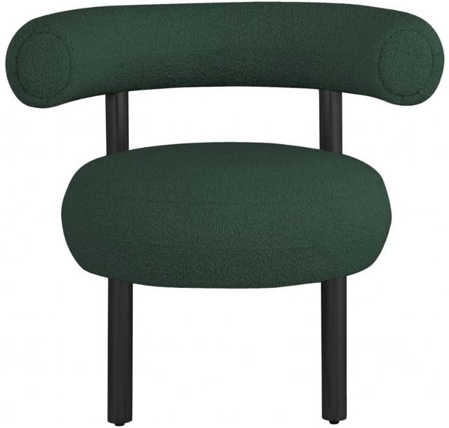 Meridian Furniture Bordeaux Green/Matte Black Boucle Fabric Accent Chair-2