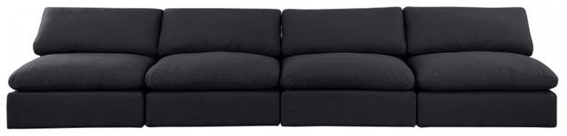 Meridian Furniture Comfy 4-Piece Black Armless Modular Sofa-1