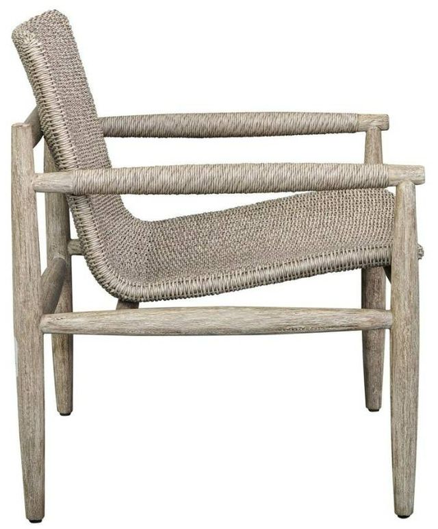 Uttermost® Sumba Oatmeal Wicker/Wooden Outdoor Lounge Chair-4