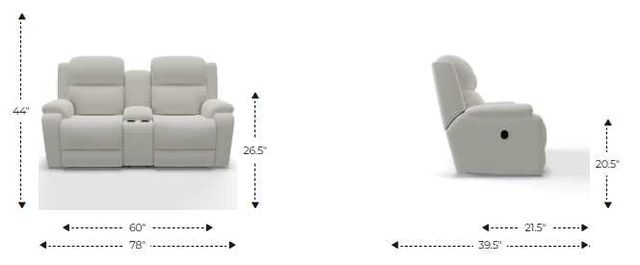 La-Z-Boy® Dorian Quarry Manual Reclining Loveseat with Console-2