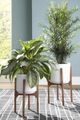 Signature Design by Ashley® Dorcey 2-Piece White/Brown Planter Set-2