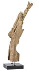 Moe's Home Collection Natural Teak Wood Sculpture On Black Marble Stand-0