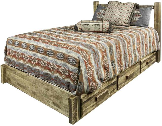 Montana Woodworks® Homestead Stain & Lacquer Full Platform Bed with Storage-3