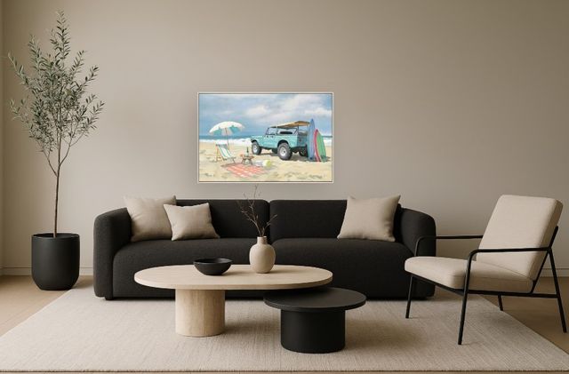 Classy Living Adventurous Jeep on Beach Wall Art-1