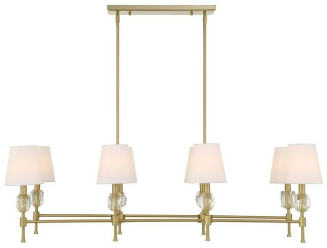 Uttermost® Arques Natural Brass 8 Light Linear Chandelier-4