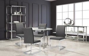 Mazin Furniture Shirelle Gray/Chrome Side Dining Chair-3