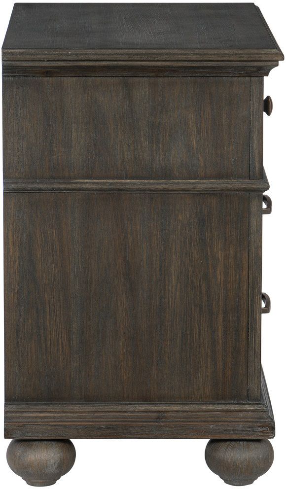 Mazin Furniture Motsinger Wire-Brushed Rustic Brown Nightstand-3