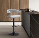 Armen Living Calista Black/Light Gray Adjustable Height Stool-1