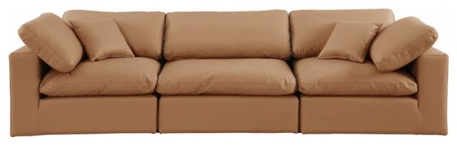 Meridian Furniture Comfy 3-Piece Cognac Modular Sectional Sofa-1