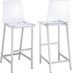 Coaster® Juelia 2-Piece Chrome/Acrylic Bar Stools