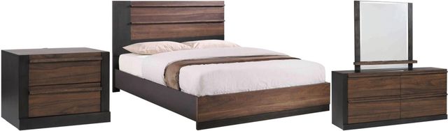 Coaster® Azalia 4-Piece Black/Walnut Bedroom Set-0