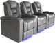 RowOne Revolution Home Entertainment Seating Dark Gray 3-Chair Straight Row-2