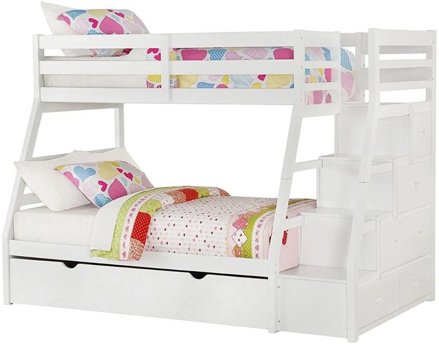 ACME Furniture Jason White Twin Over Full Bunk Bed with Trundle and Four Drawer Storage-0