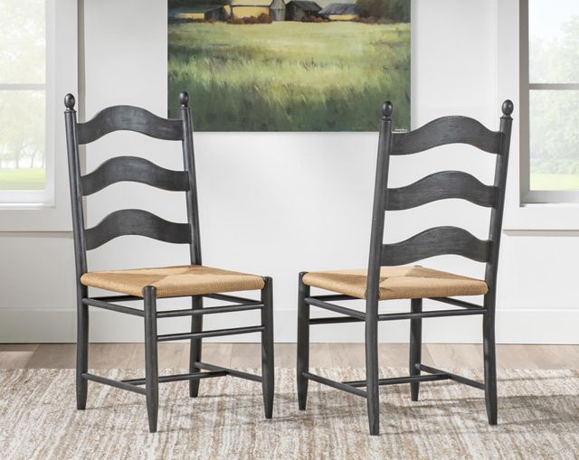 Legacy Classic Vintage Market Kettle Black Rush Seat Dining Side Chair-2