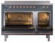 Ilve® Nostalgie II Noblesse 48'' Blue Gray Pro Style Induction Range with Copper Trim-2