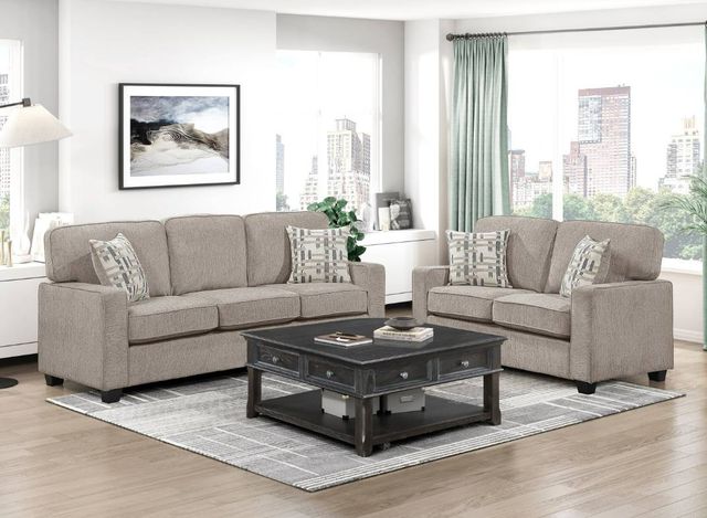 Homelegance® Frances Taupe Loveseat-1
