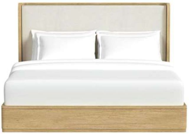 Elements International Rosalie Gray/Natural Upholstered King Panel Bed-3
