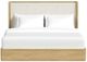 Elements International Rosalie Gray/Natural Upholstered King Panel Bed-3