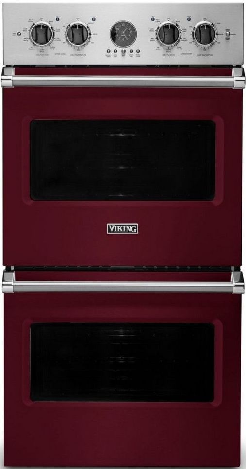 Viking® Professional 5 Series 26.5" Electric Double Oven Built In-Burgundy-0