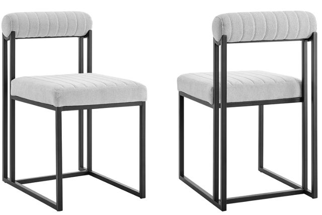 Armen Living Anastasia 2-Piece Black/Light Gray Upholstered Dining Side Chair Set-0