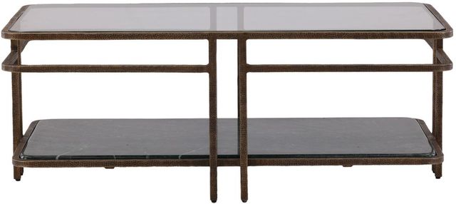 Furniture Classics Buckroe Tempered Glass Top Coffee Table with Iron Base-1