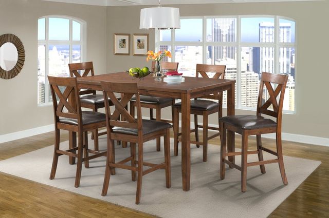 Elements International Alex 7-Piece Espresso Counter Dining Set-1