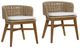 Dovetail Furniture Keith Ivory/Natural Rope/Teak Outdoor Dining Chair-2