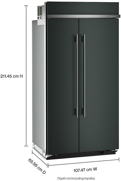 KitchenAid® 42" 25.5 Cu. Ft. Juniper Built In Side-by-Side Refrigerator with Platinum Interior-3