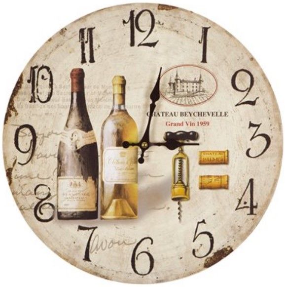 YHD Beige Circular Wooden Wall Clock-0