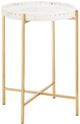 Currey & Company Freya White Accent Table with Antique Brass Base-0
