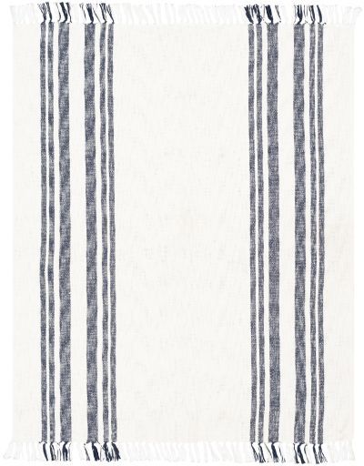Surya Avila Navy/Ivory 50"x60" Throw Blanket-1