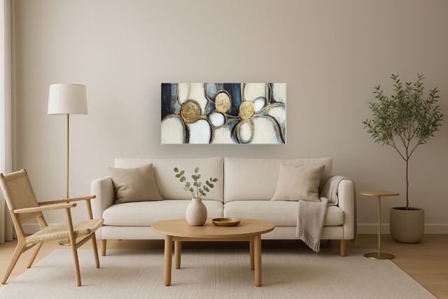 Classy Living Gilded Harmony Circles Abstract Wall Art-1