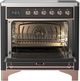 Ilve® Majestic III 36" Graphite Matte Pro Style Induction Range with Triple Glass Door and Copper Trim-1