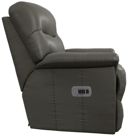 La-Z-Boy® James Charcoal Leather Power Wall Recliner with Headrest and Lumbar-3