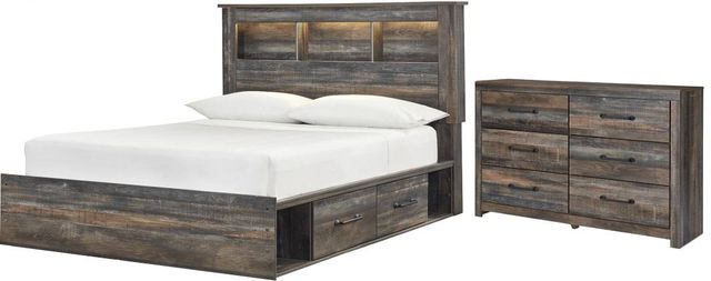 Signature Design by Ashley® Drystan 2-Piece Brown Rustic King Storage Bedroom Set-0