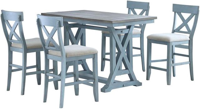 Coast2Coast Home™ Belsey 2-Piece Blue Counter Stool Set-3