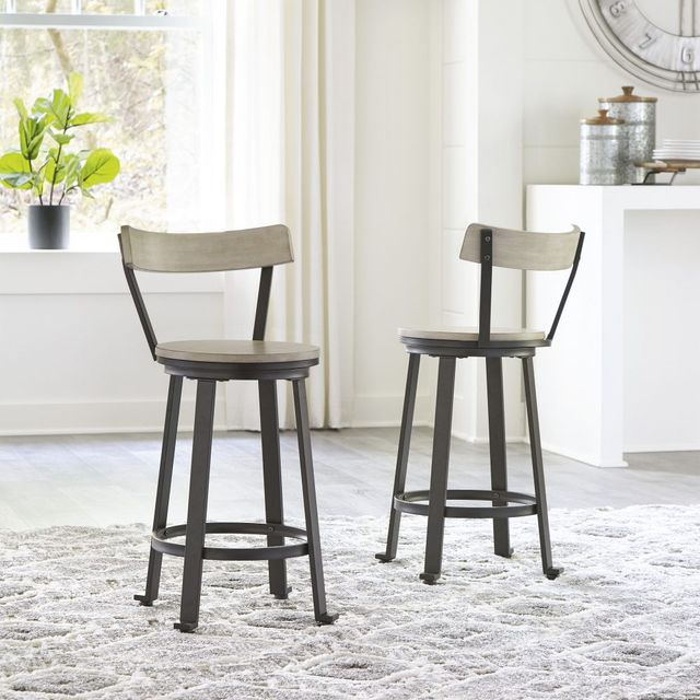 Signature Design by Ashley® Melenski Light Tan/Black Counter Stool-4