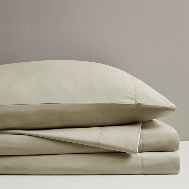 Olliix by Sleep Philosophy Smart Cool Microfiber Khaki Queen Sheet Set-1
