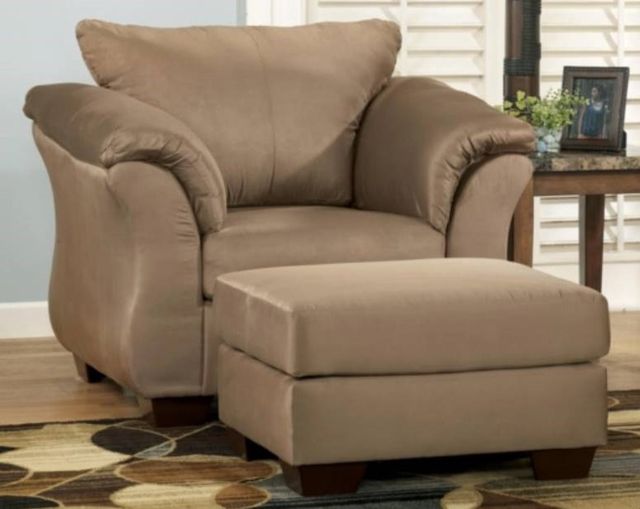 Signature Design by Ashley® Darcy 2-Piece Mocha Chair and Ottoman Set-3