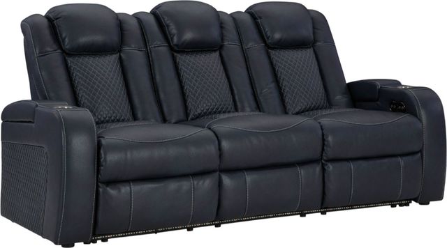 Signature Design by Ashley® Fyne-Dyme Sapphire Power Reclining Sofa with Adjustable Headrest-0
