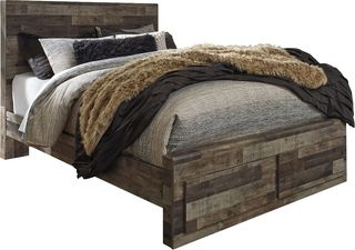Benchcraft® Derekson Multi Gray King Storage Panel Bed with 2-Drawer Storage