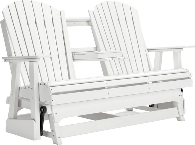 Signature Design by Ashley® Hyland Wave White Plastic Outdoor Glider Loveseat-0