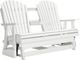 Signature Design by Ashley® Hyland Wave White Plastic Outdoor Glider Loveseat-0