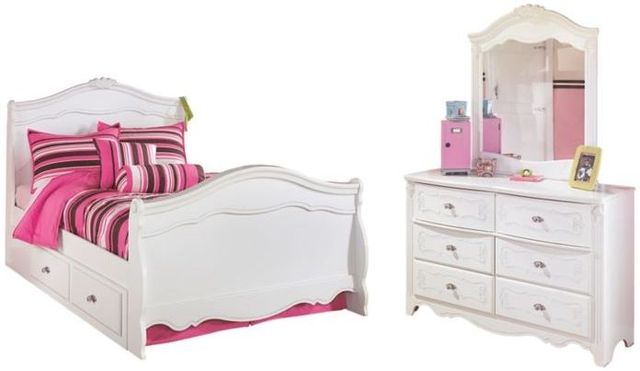 Signature Design by Ashley® Exquisite 3-Piece White Full Sleigh Bed Set -0